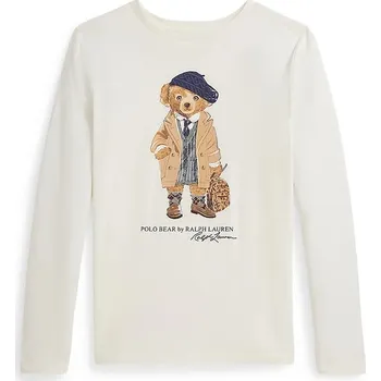 Pánské tričko Bavlněné tričko s dlouhým rukávem Polo Ralph Lauren 313979034001 bílá 00X, vel. 144-154