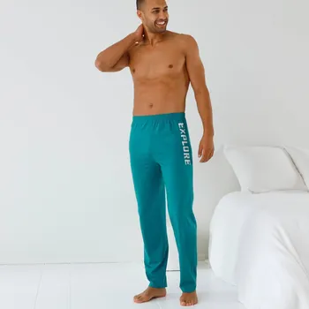 Dámské pyžamo Pyžamové jednobarevné kalhoty s motivem tyrkysová 36/38