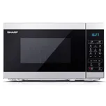 Mikrovlnná trouba s grilem SHARP YC-MG02ES / 20 l / volně stojící / O otočného talíře 25,5 cm / 800 W / černá/stříbrná