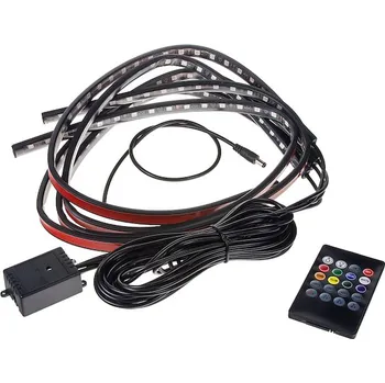 Přídavný světlomet LED podsvětlení vnitřní, vnější RGB 12V, IR, 4 pásky, 95RGB-SET12
