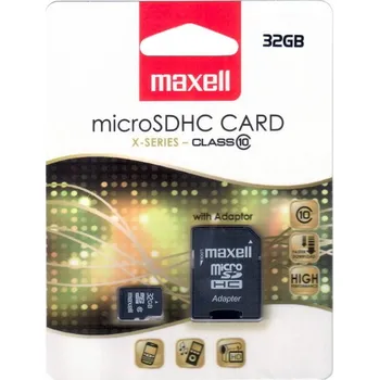 Auto elektroinstalace Paměťová karta MAXELL micro SDHC 32GB včetně adaptéru, 8032GCL10