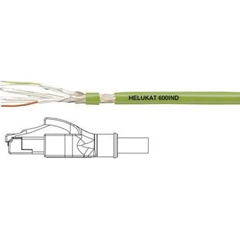 Datový kabel Helukabel 806623 RJ45 síťové kabely, propojovací kabely CAT 6A S/FTP 10.00 m zelená krytí PUR, stínění pletivem, fóliové stínění, flexibilní vnitřní vodič 1 ks
