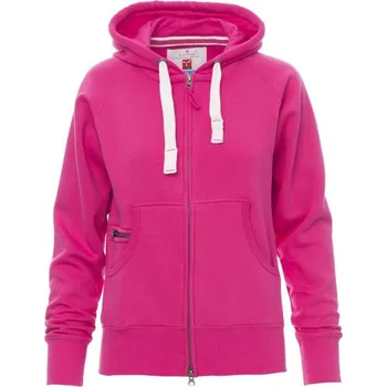Dámská mikina Payperwear Dámská propínací mikina Dallas s kapucí a bílou stahovací šňůrkou Barva: Fuchsiová, Velikost: XXL