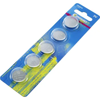 Článková baterie Conrad energy knoflíkový článek CR 2016 3 V 5 ks 80 mAh lithiová