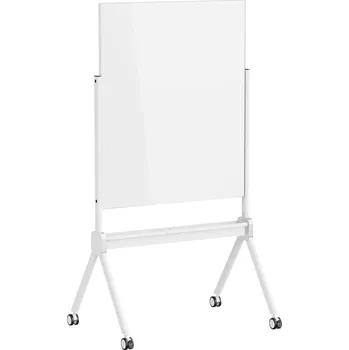 Kancelářský nábytek SpeaKa Professional magnetická skleněná tabule SP-MMW-001 (š x v) 904 mm x 1103 mm bílá vč. odkládací misky , Vč. magnetů čtyřramenná noha se 4 kolečky