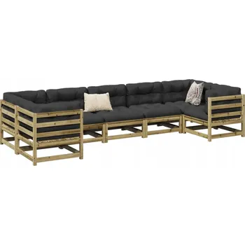 Zahradní nábytek z dřeva VidaXL, šedá souprava 7 ks