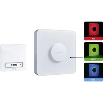 Domovní zvonek m-e modern-electronics 41144 bezdrátový zvonek kompletní sada osvětlený, se jmenovkou