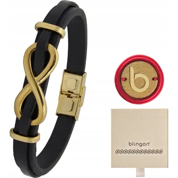 Náramek Dámský kožený náramek NEKONEČNO zlatý