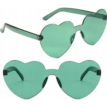 Sluneční brýle BRÝLE VE TVARU SRDCE NA SVATBA SVATEBNÍ HOSTINA PRŮHLEDNÉ PRO DĚTI NA PÁRTY ZELENÉ