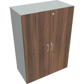 Policová skříň Skříň dveřová DZ 3 80 01 (Jednobodové zamykání) - OŘECH , ŠEDÁ