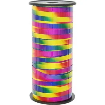Stuha STUHA NA VÁZÁNÍ Balónků Zrcadlová Duhová Páska 92m SKVĚLÁ Stuha