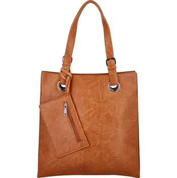 Módní dámská koženková kabelka na rameno Paytona, hnědá