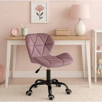 Ergonomická otočná kancelářská židle - sametová fialová