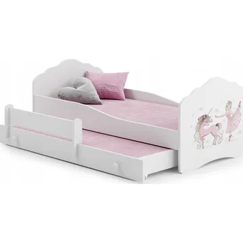 Dětská postel FALA II bílá patrová pro holčičku 160x80 s bariérkami a matracemi
