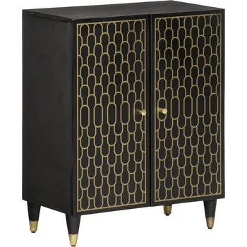 Příborník do zásuvky vidaXL Odkládací skříňka 60 x 33 x 75 cm masivní mangovníkové dřevo [358322] Barva: Černá