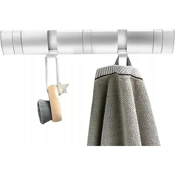 Věšák SKLÁDACÍ VĚŠÁK NA ZEĎ S 5 HÁČKY, HLINÍKOVÝ, 40X6 CM – ŠETŘÍ MÍSTO