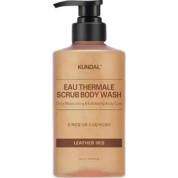 Sprchový gel Kundal Eau Thermale Scrub Body Wash Leather Iris 500 ml