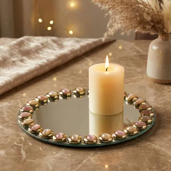 Svícen MONDEX ELIA skleněný svícen 20 cm