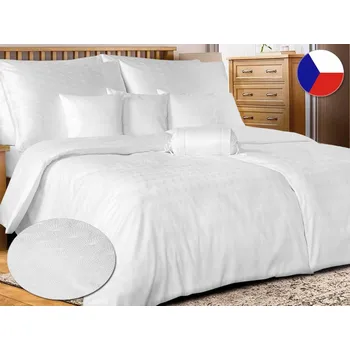 Povlečení Damaškové povlečení EXCELLENT 70x90, 140x200 SOPHIA Vějířky bílé