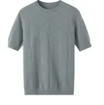 Kašmírový top s krátkým rukávem AIRY tyrkysový S / Modrá