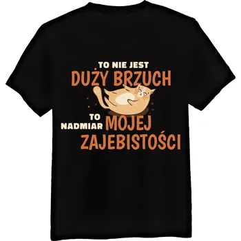 Pánské tričko Pánské Tričko This Is Not A Big Belly, černé, velikost 4XL, pánské tričko s kočkami, Dárek