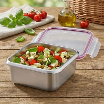 Svačinový box KUCHENPROFI Salad Square 1,7 l - lunch box / snídaňový box z nerezové oceli