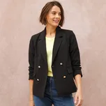 Blejzr s dvouřadým zapínáním na knoflíky černá 38