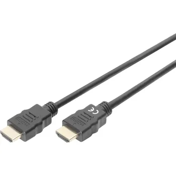 Audio kabel Digitus HDMI kabel Zástrčka HDMI-A, Zástrčka HDMI-A 1.00 m černá DB-330123-010-S 4K UHD, Audio Return Channel HDMI kabel