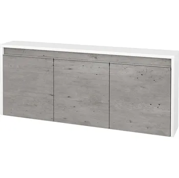 Koupelnový nábytek Dřevojas Nízká koupelnová skříňka VISIT SND3 120 - N01 Bílá lesk / Úchytka T34 - nerez / D01 Beton