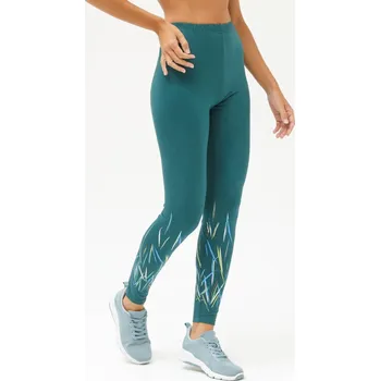 Dámské oblečení Legíny s grafickým designem petrolejová 54