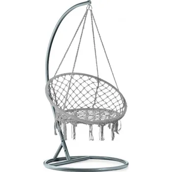 Křeslo Šedé závěsné křeslo KOLUMBIA se stojanem