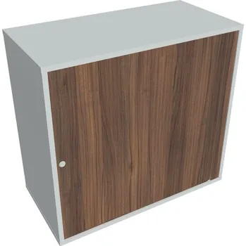 Policová skříň Skříň polic rolet levá DZ 2 80 03 P - OŘECH , ŠEDÁ