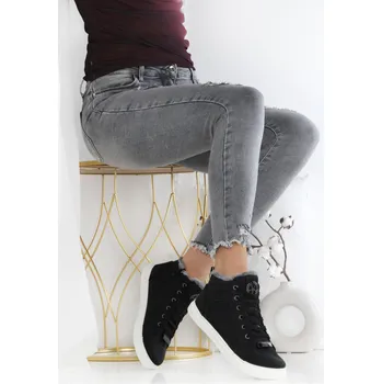 Dámská obuv Cathay moda Černé zateplené tenisky 3825-1B Velikost: 41