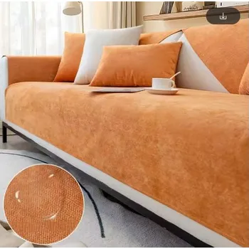 Přehoz na lůžko Protiskluzový přehoz na pohovku voděodolný 110 x 110 cm oranžový