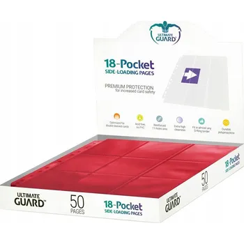 Příslušenství ke karetním hrám Stránky do alba na karty s 18 kapsami, boční vkládání, červené 1 Ks.