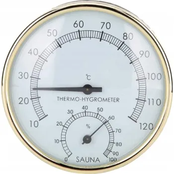 Teploměr vlhkoměr kulatý do sauny, nerezová ocel