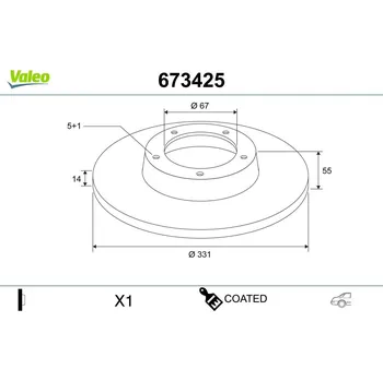 Brzdový kotouč Brzdový kotouč VALEO 673425