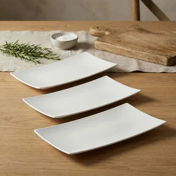 LA PORCELLANA BIANCA Essenziale Gourmet 28 x 17 cm 3 ks. - porcelánové polomisky