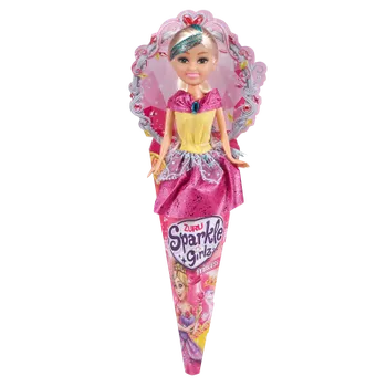 Panenka Princezna Sparkle Girlz v kornoutku - fialové šaty