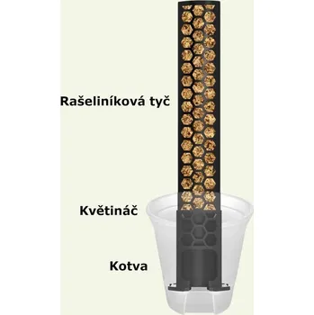 Stojan na květiny Samozavlažovací kotevní sada / kotva, květináč a tyč - 12 cm