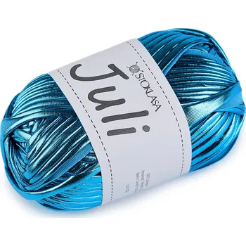 Příze Pletací příze Juli metalická 100 g Balení: 1 ks, Varianta: 9 modrá sytá - 8596475727754