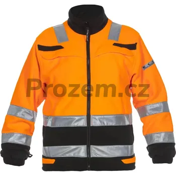 Fleecová reflexní bunda Torgau, oranžová/černá, vel. 2XL, ISO 20471 3
