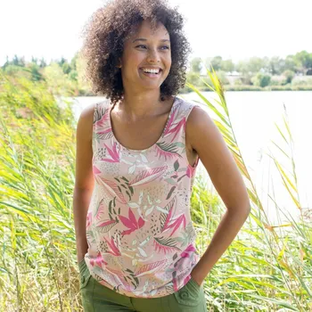 Top s potiskem růžová/zelená 54