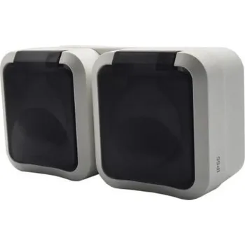 Elektrická zásuvka Zásuvka s uzemněním dvojitá nástěnná Aqua Pro IP55 bílá, kouřová klapka