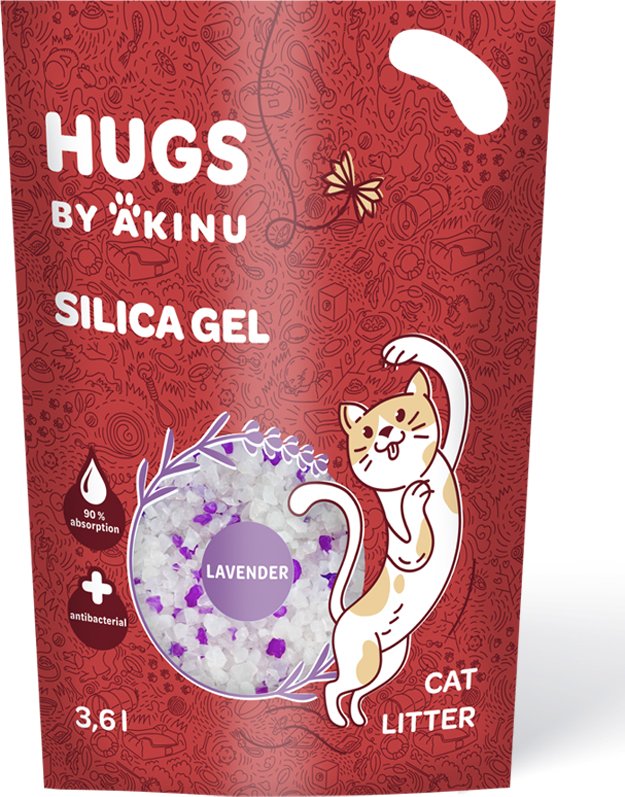 HUGS by Akinu Silika gel levandule stelivo pro kočky 3,6 l