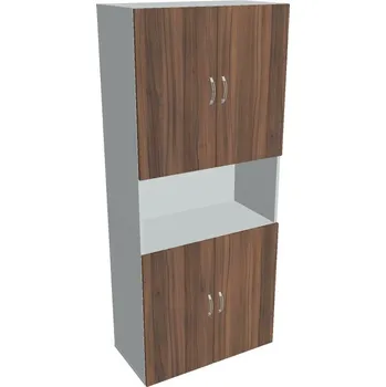 Policová skříň Skříň policová dveřová D 5 80 05 - OŘECH , ŠEDÁ