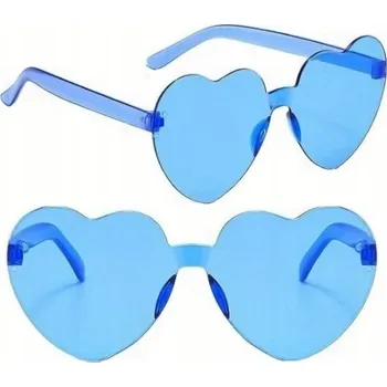 Sluneční brýle BRÝLE VE TVARU SRDCE NA SVATBA SVATEBNÍ HOSTINA PRŮHLEDNÉ PRO DĚTI NA PÁRTY MODRÉ