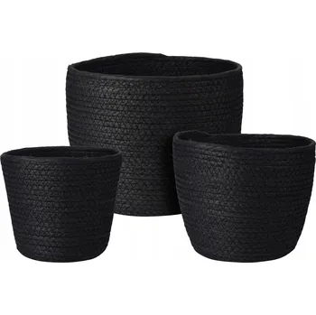 Úložný box Sada 3 ks - Úložný košík Nero - tři velikosti, černý