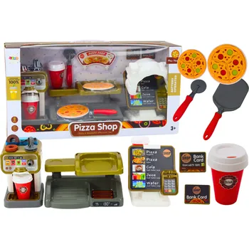 Hra na obchod Mamido Pizza shop s pokladnou a kávovarem pro děti