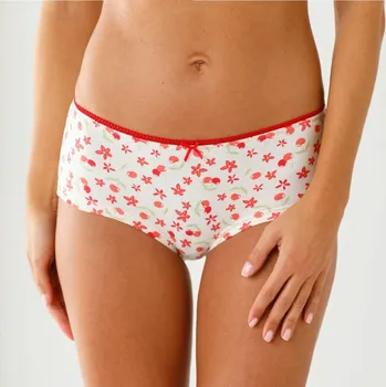 Dámské spodní prádlo Sada 4 kalhotek shorty s potiskem třešní červená 50/52
